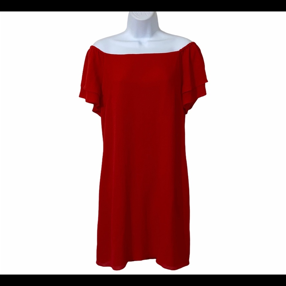 Betsey Johnson Red Off Shoulder Dress